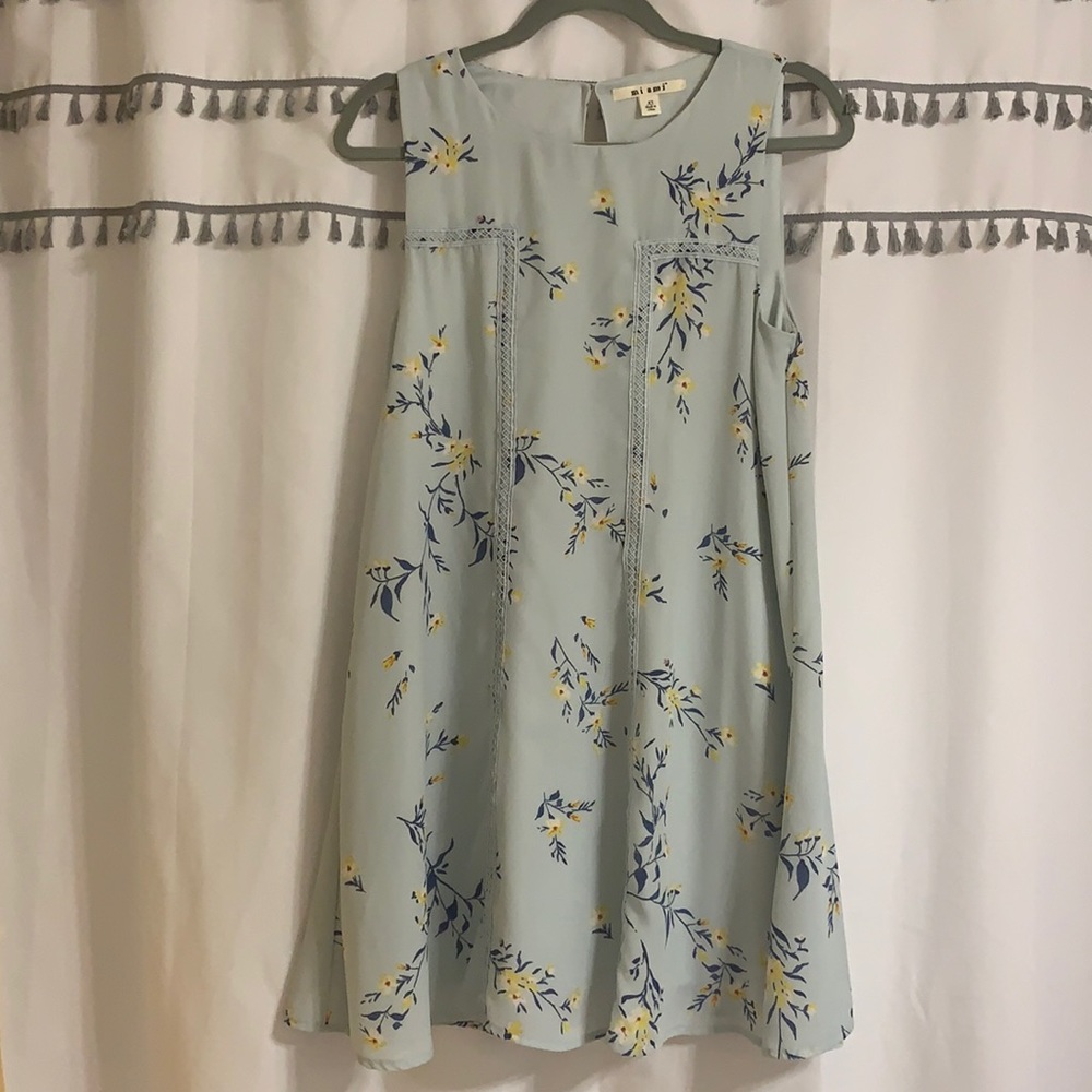 Light blue loose fitting mini dress